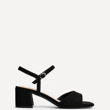 Darlene Black Faux Suede Low Heeled Sandals