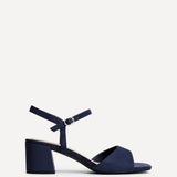 Darlene Navy Faux Suede Low Heeled Sandals