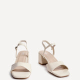 Darlene Nude Faux Leather Low Heeled Sandals