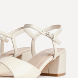 Darlene Nude Faux Leather Low Heeled Sandals