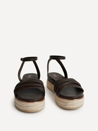 Dazed Brown Faux Leather Flatform Sandals