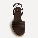 Dazed Brown Faux Leather Flatform Sandals