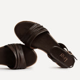 Dazed Brown Faux Leather Flatform Sandals
