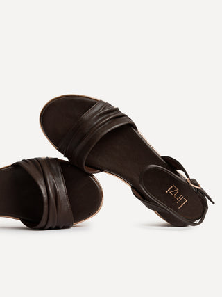 Dazed Brown Faux Leather Flatform Sandals