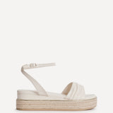 Dazed Ivory Faux Leather Flatform Sandals