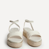 Dazed Ivory Faux Leather Flatform Sandals