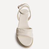 Dazed Ivory Faux Leather Flatform Sandals