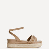 Dazed Mocha Faux Leather Flatform Sandals
