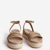 Dazed Mocha Faux Leather Flatform Sandals