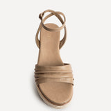 Dazed Mocha Faux Leather Flatform Sandals