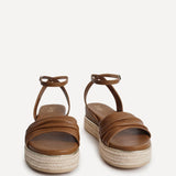 Dazed Tan Faux Leather Flatform Sandals