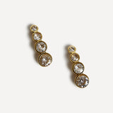 Dazzle Gold Crystal Drop Earrings