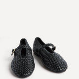 Debut Black Handwoven Ballet Flats