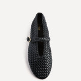 Debut Black Handwoven Ballet Flats