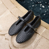 Debut Black Handwoven Ballet Flats
