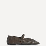 Debut Brown Handwoven Ballet Flats