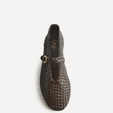 Debut Brown Handwoven Ballet Flats