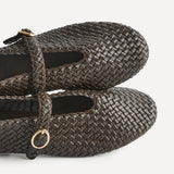 Debut Brown Handwoven Ballet Flats