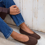 Dedicate Wide Fit Brown Ballet Flats