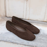 Dedicate Wide Fit Brown Ballet Flats