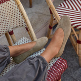 Dedicate Wide Fit Taupe Ballet Flats