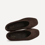 Dedicate Wide Fit Brown Ballet Flats