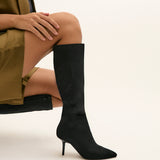 Define Black Stiletto High Leg Boots
