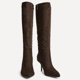 Define Brown Stiletto High Leg Boots