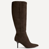 Define Brown Stiletto High Leg Boots
