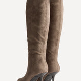 Define Mocha Stiletto High Leg Boots