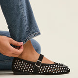 Delicate Black Suede Ballet Pumps