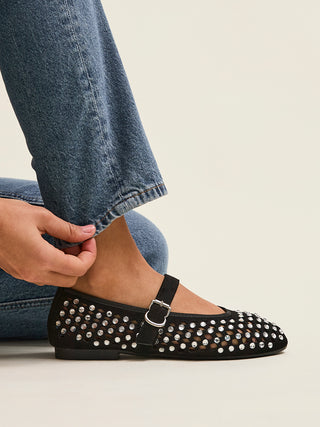 Delicate Black Suede Ballet Pumps