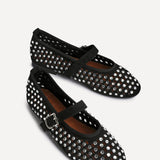 Delicate Black Suede Ballet Pumps