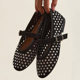 Delicate Black Suede Ballet Pumps