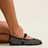 Delicate Black Suede Ballet Pumps