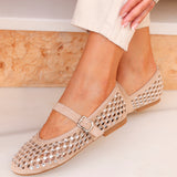 Delicate Nude Suede Ballet Pumps