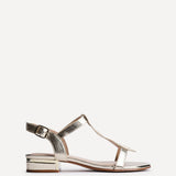 Deluxe Wide Fit Gold T-Bar Sandals