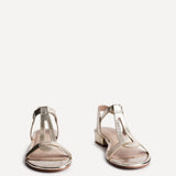 Deluxe Wide Fit Gold T-Bar Sandals