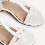 Deluxe Wide Fit White T-Bar Sandals