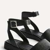 Denia Wide Fit Black Sandals