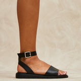 Denia Wide Fit Black Sandals