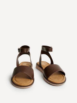 Denia Wide Fit Brown Sandals