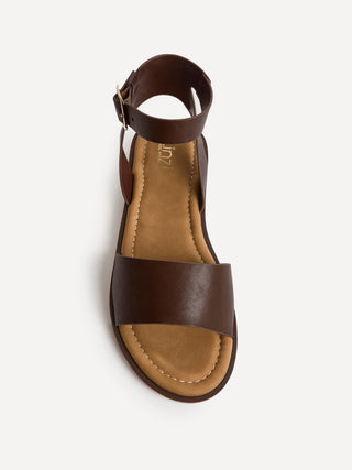Denia Wide Fit Brown Sandals