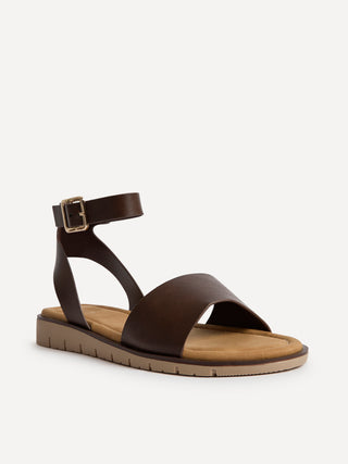 Denia Wide Fit Brown Sandals