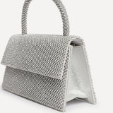 Desire Silver Embellished Clutch Bag