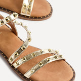 Destino Gold Studded Gladiator Sandals