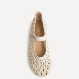 Devon Ivory Handwoven Ballet Flats