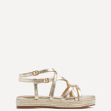 Dezi Gold Strappy Flatform Sandals