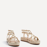 Dezi Gold Strappy Flatform Sandals