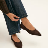 Direct Brown Pointed Toe Ballet Flats